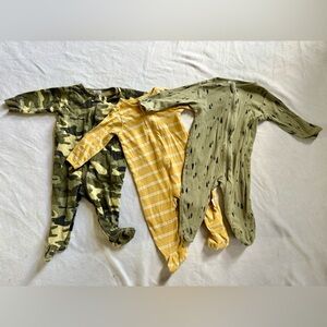 Set of three Gerber baby footed pajamas